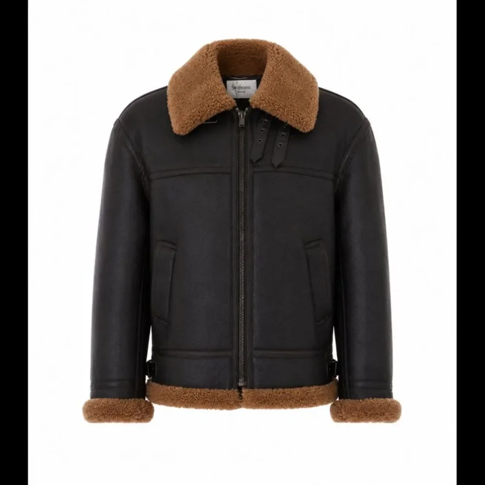 Saint Laurent Men Leather Biker Jacket